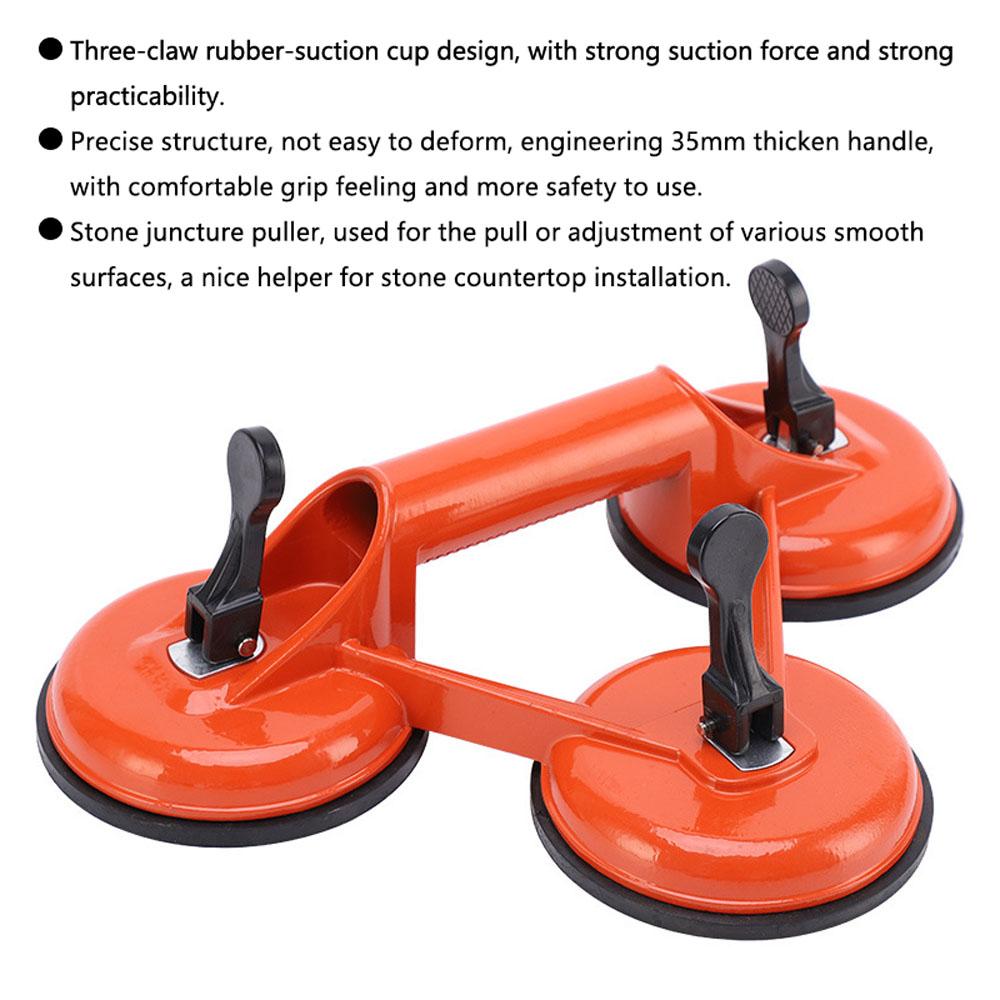Vacuum Suction Cup Aluminum Alloy 3-Claw Grip Sucker High Bearing Capacity Ceramic Tile Puller Granite Glass Lifter