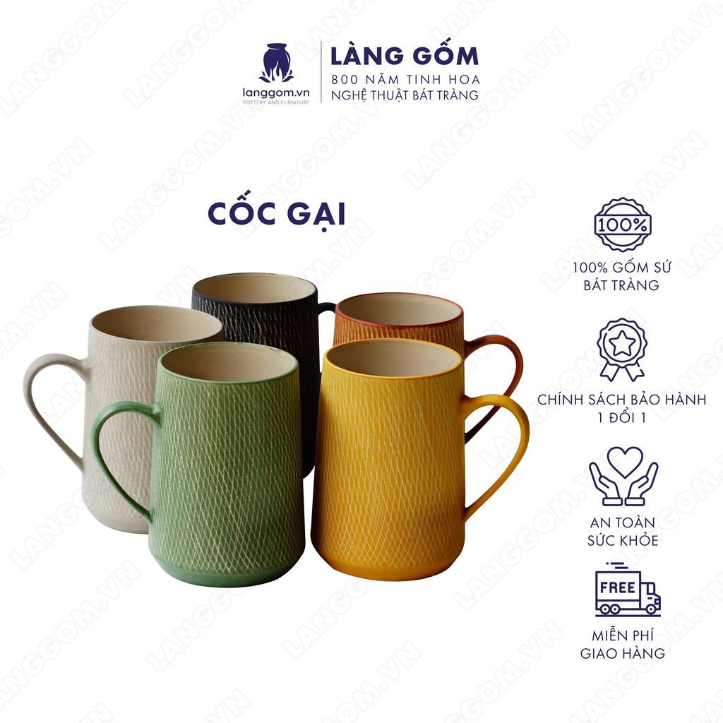 Cốc tách, ly uống nước kiểu gại chất liệu gốm sứ Bát Tràng cao cấp - Làng Gốm Bát Tràng