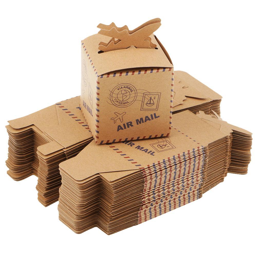 50Pcs European Vintage Airplane Candy Box Wedding Candy Packaging Boxes Gift