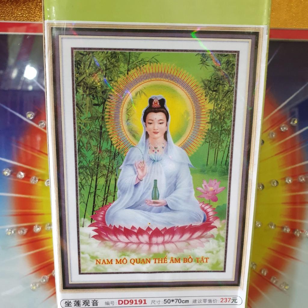 Tranh Đính Đá QUAN ÂM BỒ TÁT . Kích Thước: 70cm x 50cm