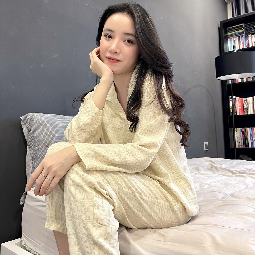 BỘ LỤA ĐŨI PIJAMA HỌA TIẾT KẺ CỰC HOT CHẤT CAO CẤP MỀM MÁT