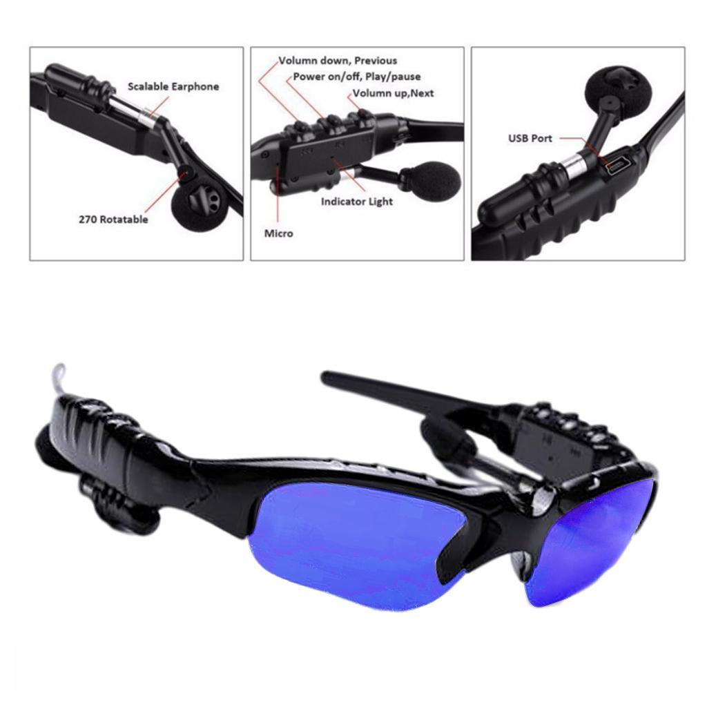 2X Sports Bluetooth Sunglasses Headset Headphone for Men Earpiece