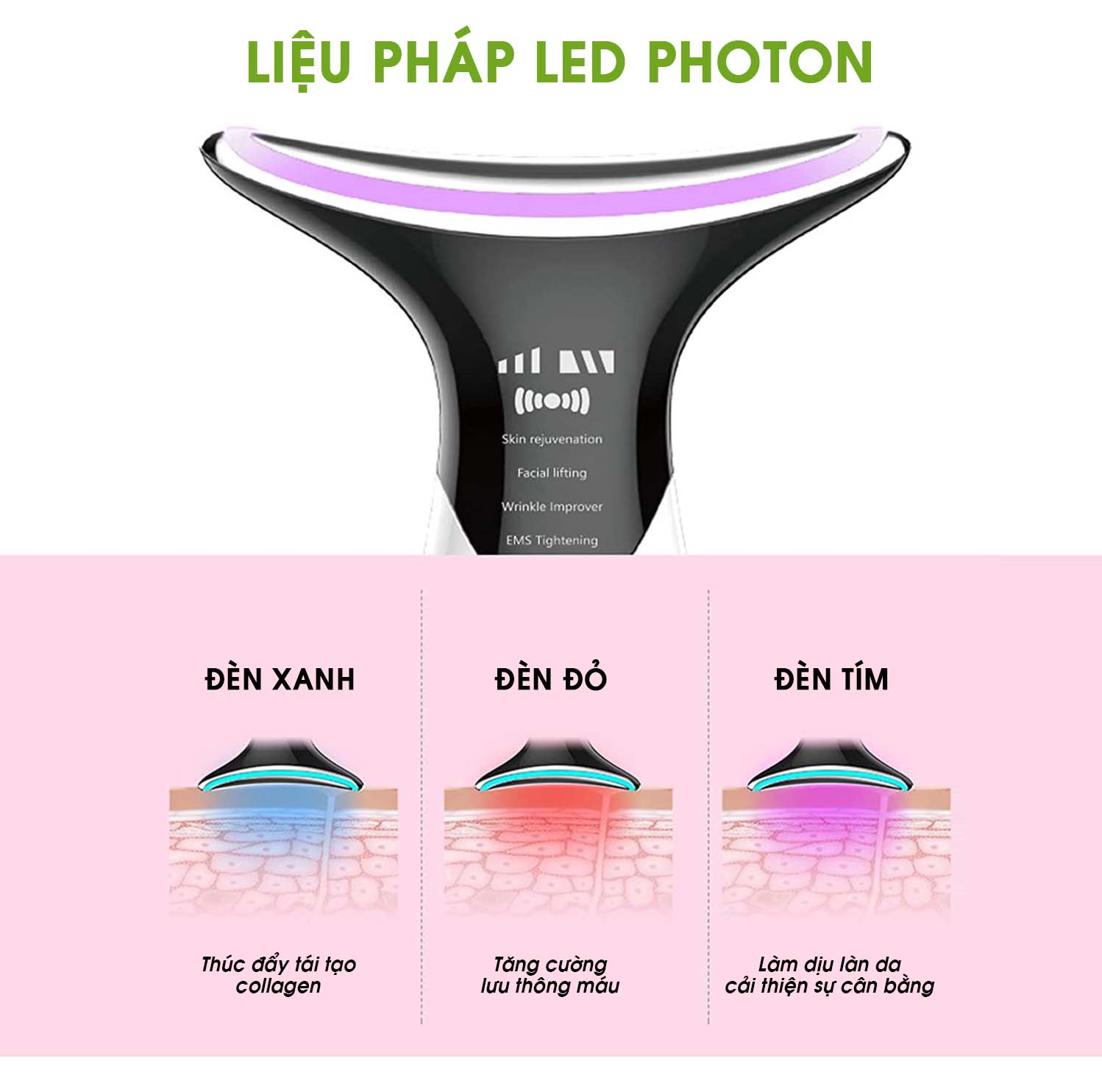 Máy Nâng Cơ Cổ 4 Trong 1 Massage Chống Nhăn Và Lão Hoá Cổ Cao Cấp