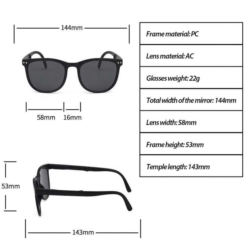 Kính râm Ultralight có thể gập lại thời trang chống oltraviolet Phong cách mới với hộp gương Color: 06