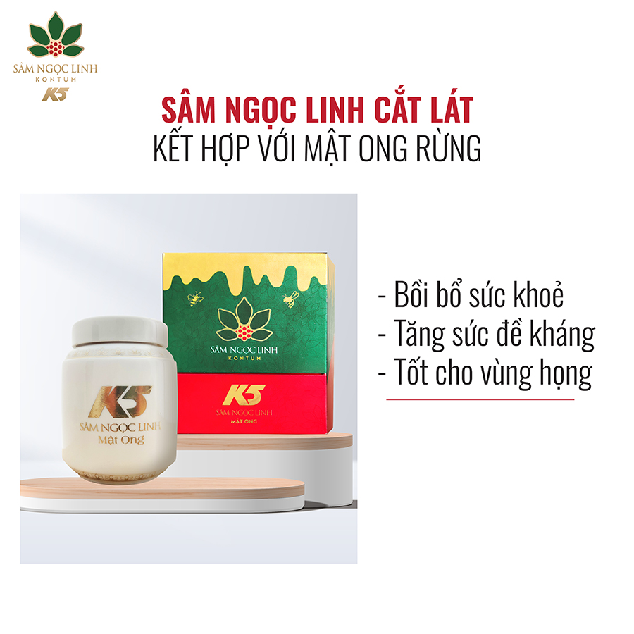 Sâm Ngọc Linh Ngâm Kon Tum K5 Mật Ong 