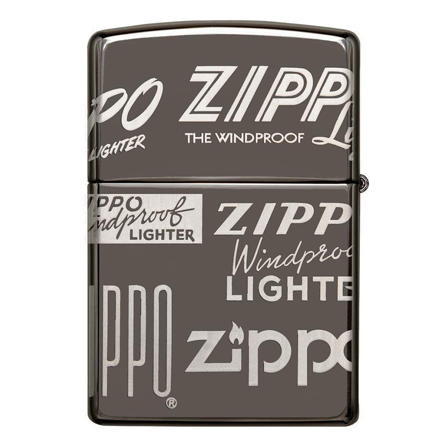 Bật Lửa Zippo 49051 – Zippo Logo Design Black Ice 360° Laser