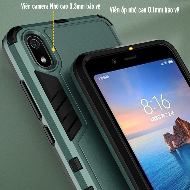 Ốp lưng cho Xiaomi Redmi 7A - iRON MAN Nhựa PC cứng viền dẻo chống sốc VER 2