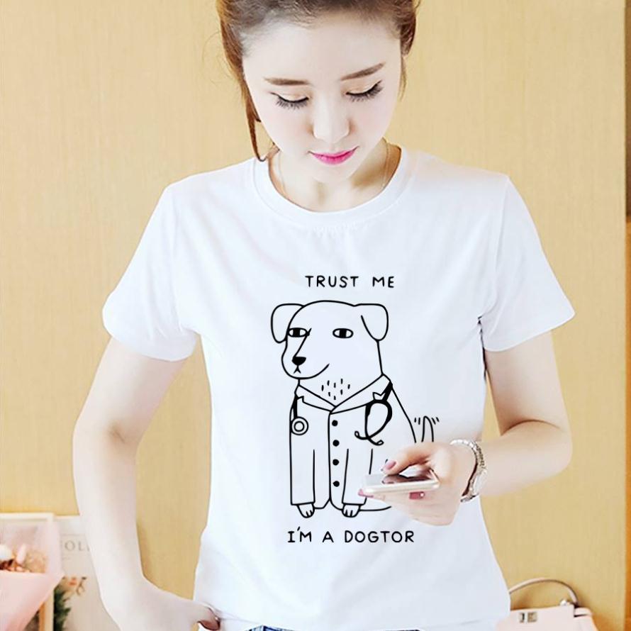 Áo thun trust me i'm a dogtor, hot trend 2022, vải cotton dày mịn mát, in cao cấp