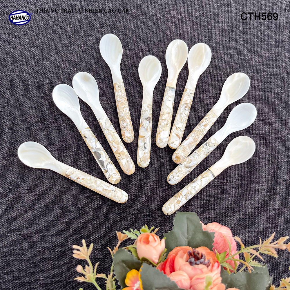Thìa Cafe Làm Từ Vỏ Trai Cán Ôc Xà Cừ Xuất Nhật Thiết Kế Tinh Tế - HAHANCO - CTH569