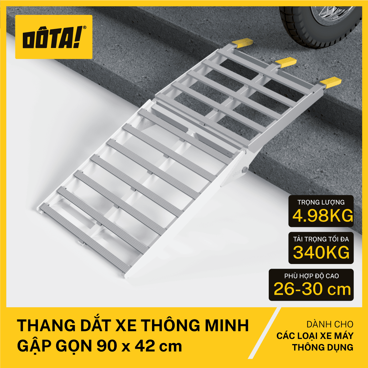 Cầu Dắt Xe Máy - Thang Dắt Xe Thông Minh Gập gọn