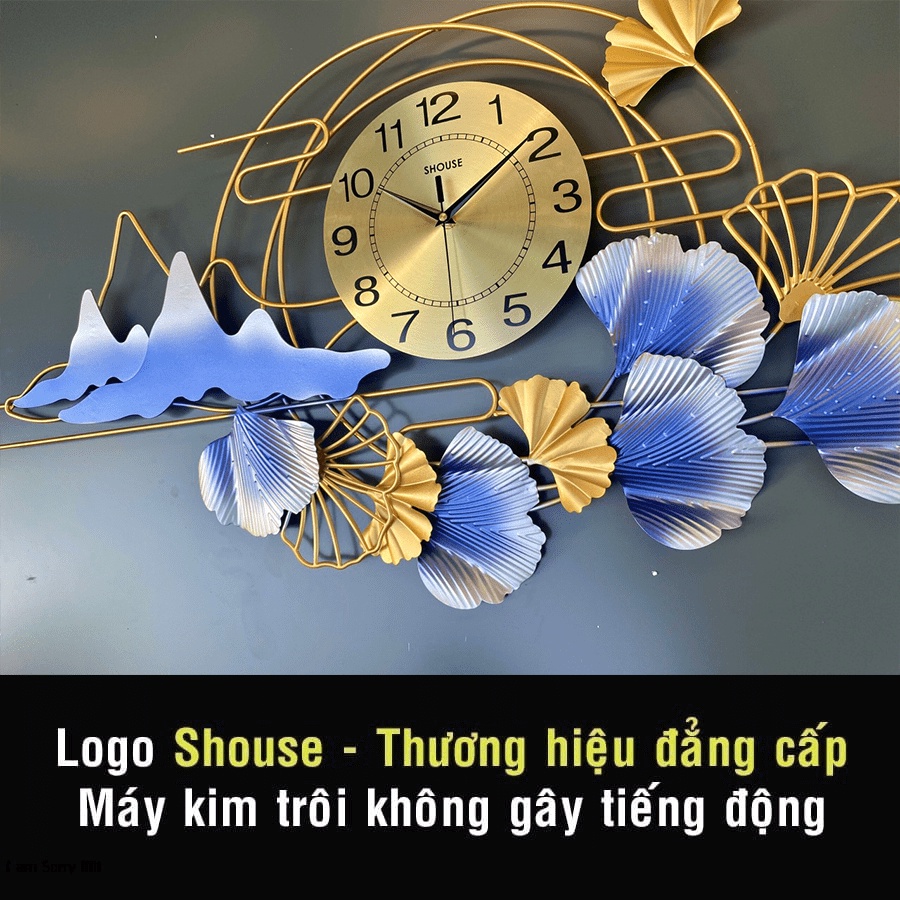 Đồng hồ treo tường Shouse A210 kim trôi không gây tiếng động sang trọng hiện đại cỡ lớn trang trí nghệ thuật decor