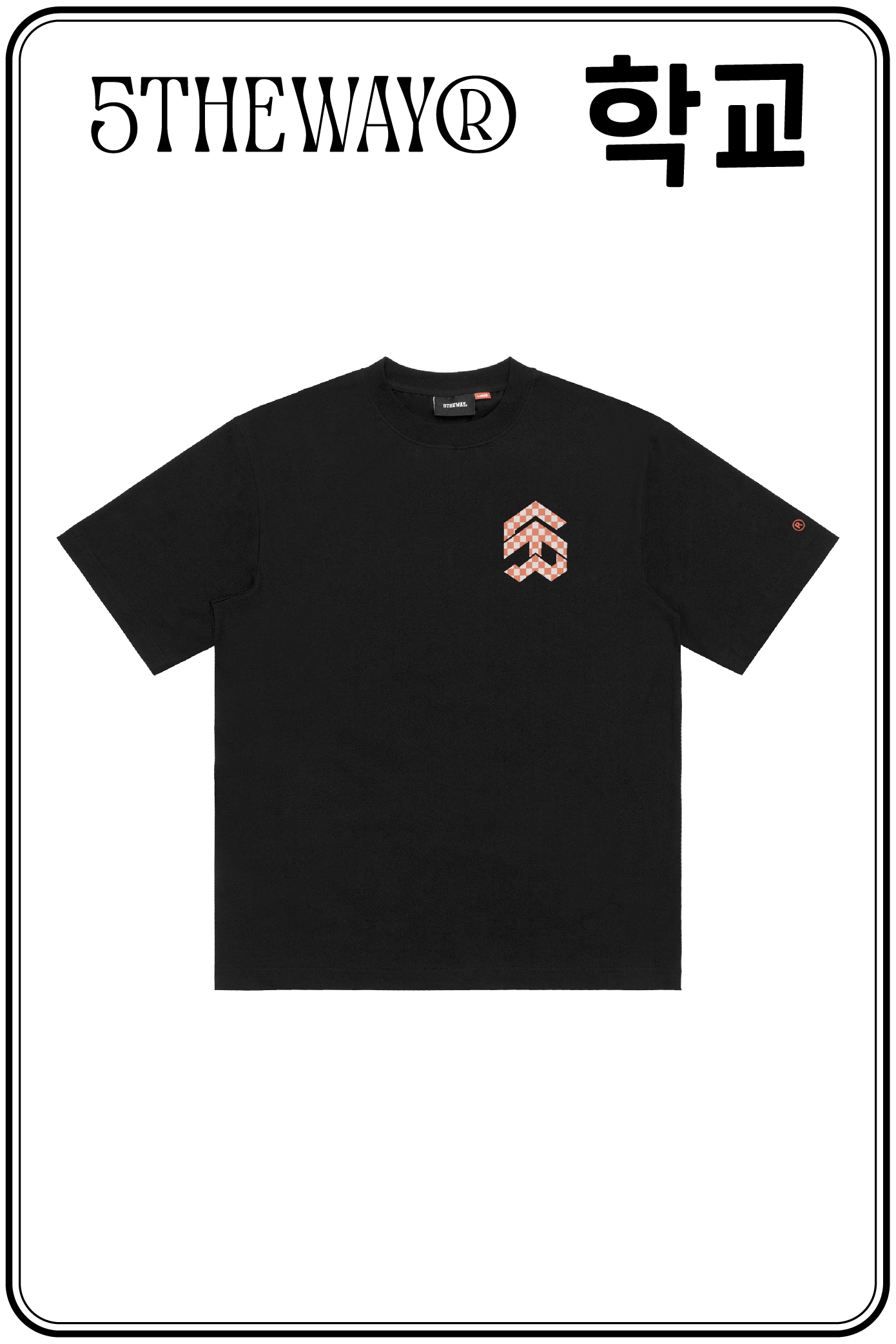 Áo thun 5THEWAY /checkerboard/ New Tee hoạ tiết Caro Màu Đen BLACK