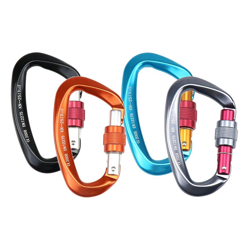 Aviation Aluminum Hammock Safety Carabiner D Type Keychain Buckle