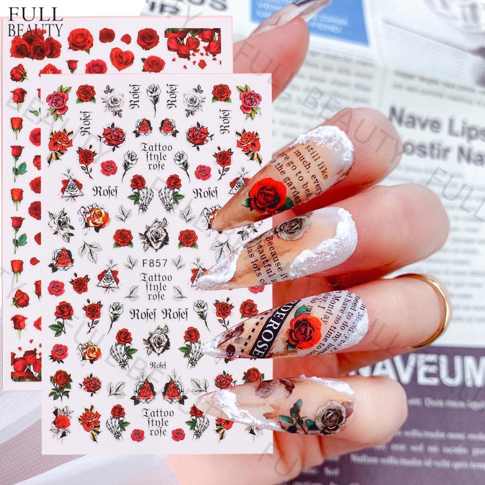 Sticker Hoa Hồng Valentine's Day | Hình Dán Móng Tay