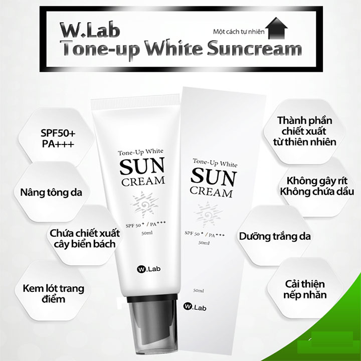 Kem Chống Nắng Dưỡng Trắng Da Tone-Up White Suncream SPF50 W.LAB Hàn Quốc