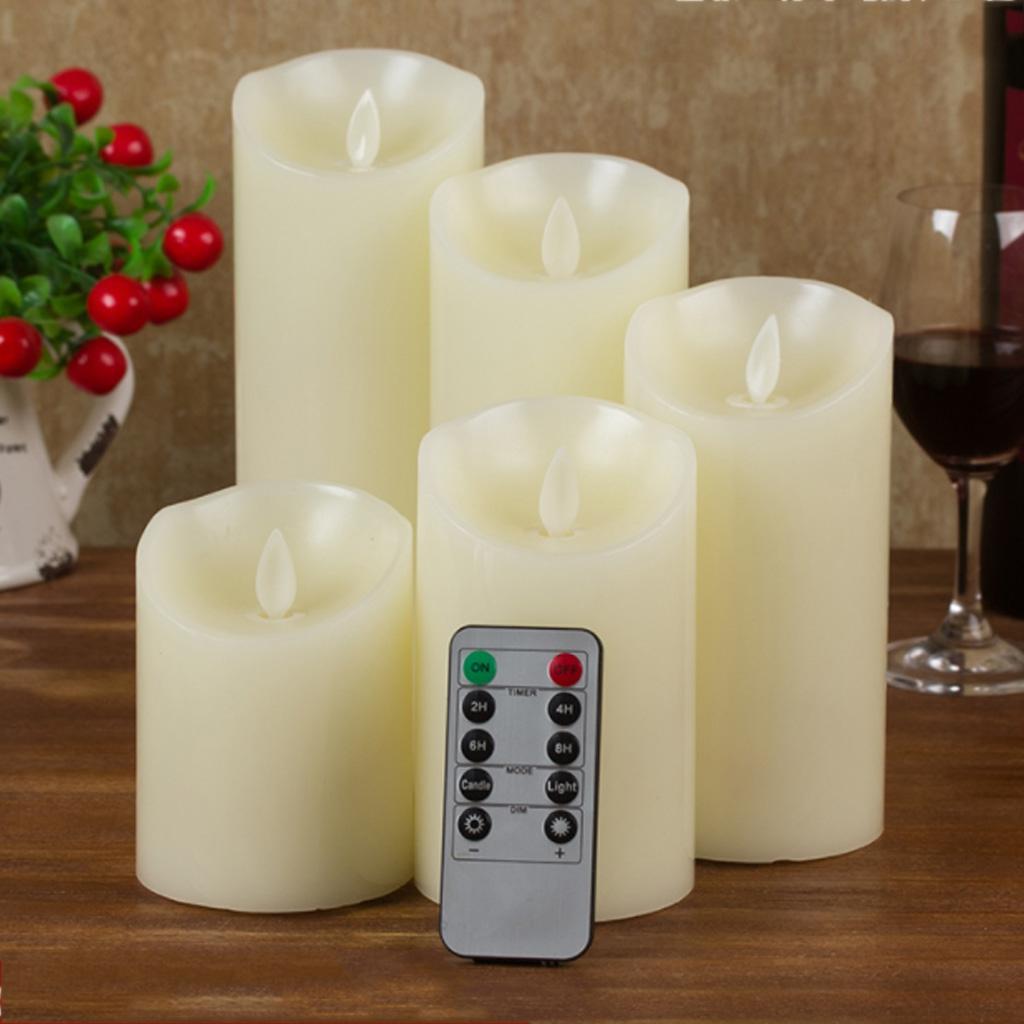 2Pcs 10-Key Battery Operated Remote Control With Timer For Realistic Flameless