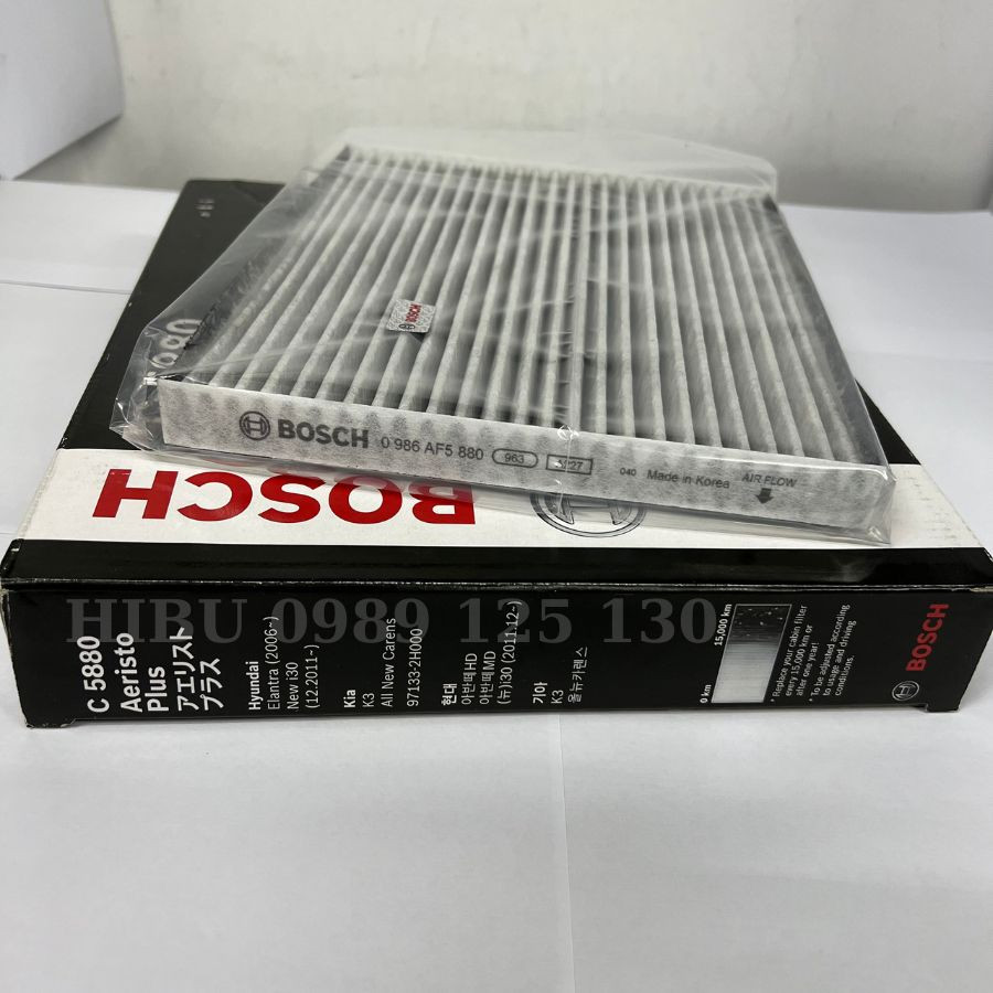 Lọc Gió Điều Hòa Than Hoạt Tính BOSCH Aeristo Plus C5880 Dành Cho Xe Kia Carens/Rondo ( 13-18), Cerato/Forte ( 13-18)