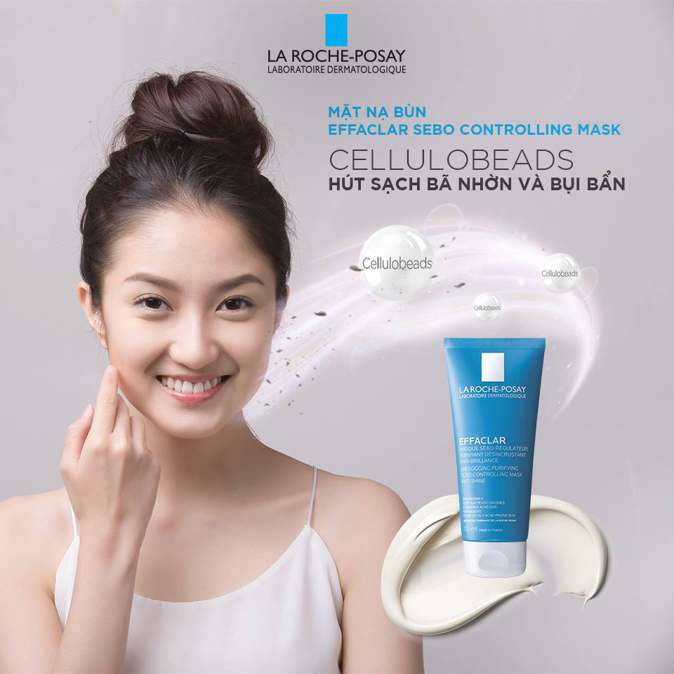 Mặt Nạ Bùn Giúp Làm Sạch Sâu Giảm Mụn Và Giảm Bóng Nhờn Trên Da La Roche-Posay Effaclar Sebo-Controlling Mask 100ml