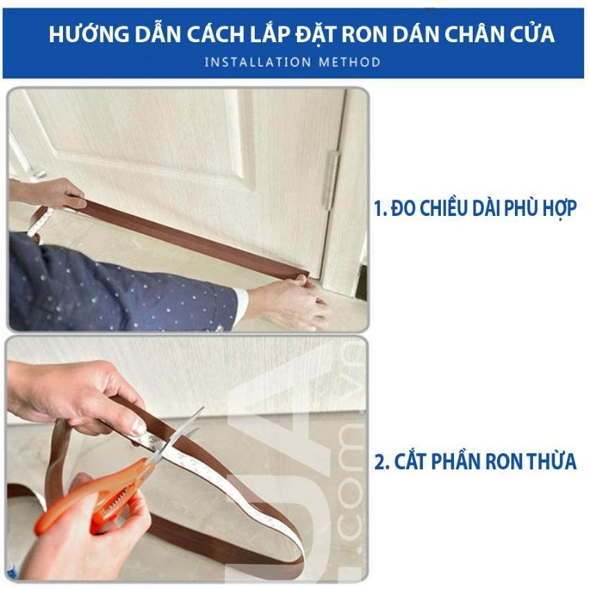 Ron Chân Cửa Cao Su LOẠI CẢI TIẾN Dán Chống Bụi Côn Trùng 25 35 45mm loại tốt