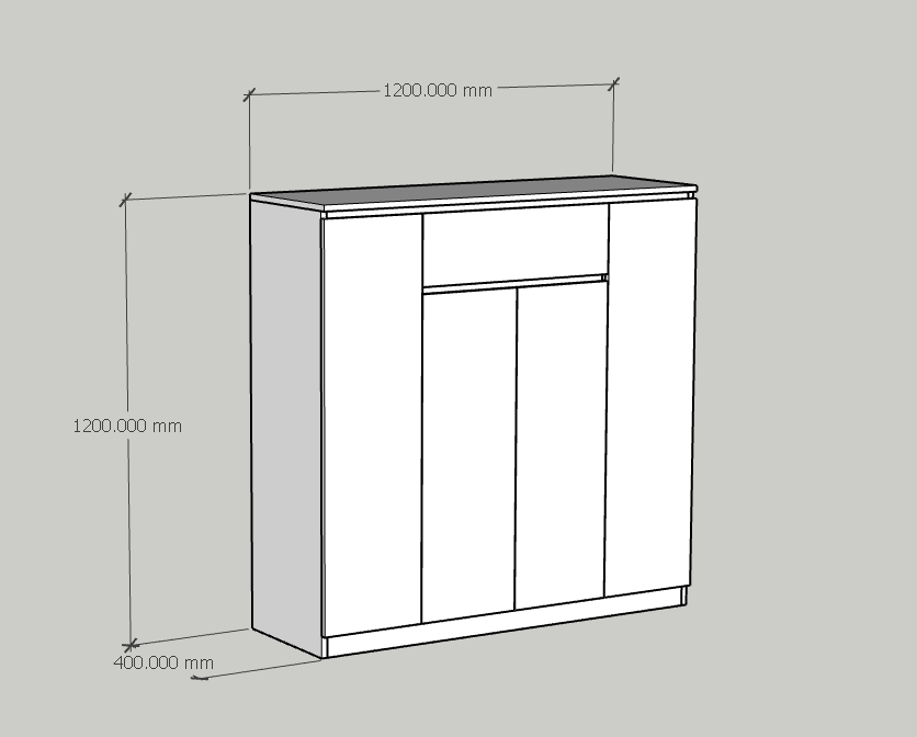[Happy Home Furniture] OLA, Tủ lưu trữ 4 cánh mở - 1 ngăn kéo, 120cm x 40cm x 120cm ( DxRxC), TCM_080