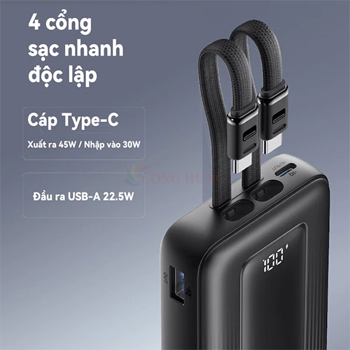 Sạc dự phòng Anker Zolo Power Bank 1USB 1Type-C 45W 20000mAh A110M - Hàng chính hãng