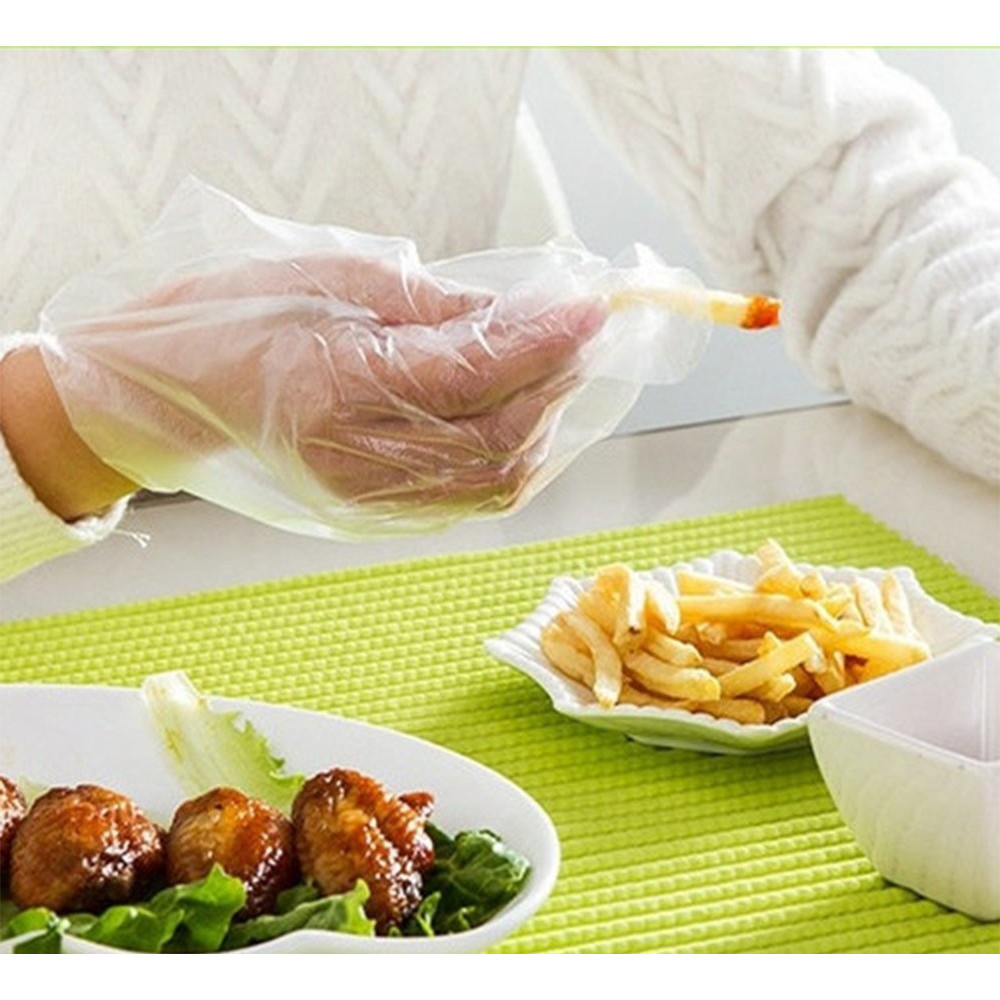 Combo 100 Găng Tay Nilon Một Lần Dùng