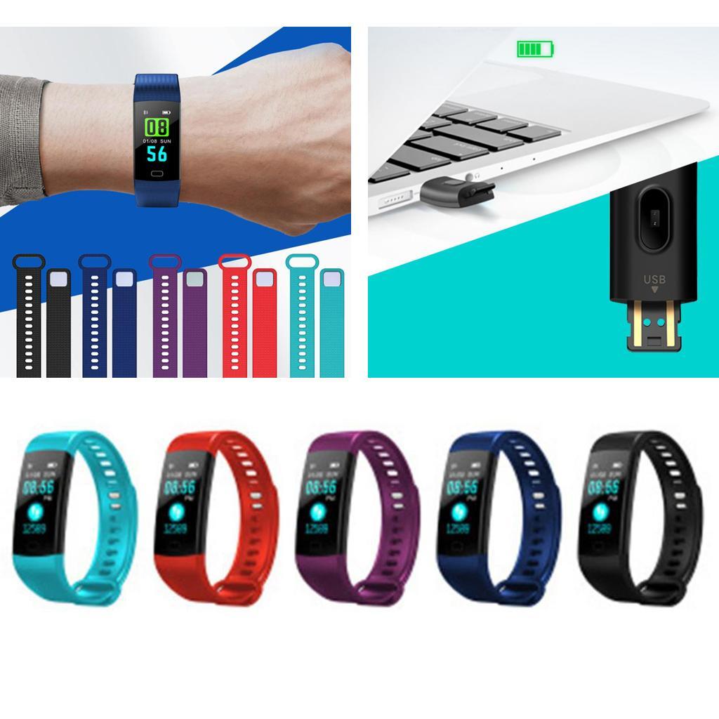 Bluetooth Smart Band Watch Fitness Tracker Bracelet Heart Rate Steps Red