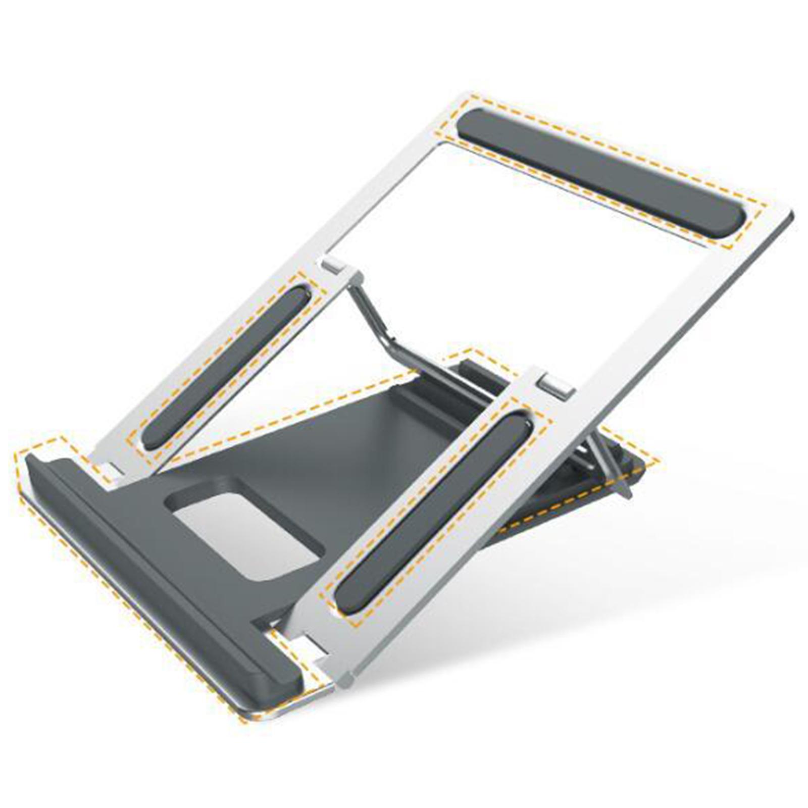 Laptop Stand, 4 Angles Portable Angled Laptop Aluminum Stand. Adjustable Height Laptop Holder with Slide-Proof Silicone for Laptop