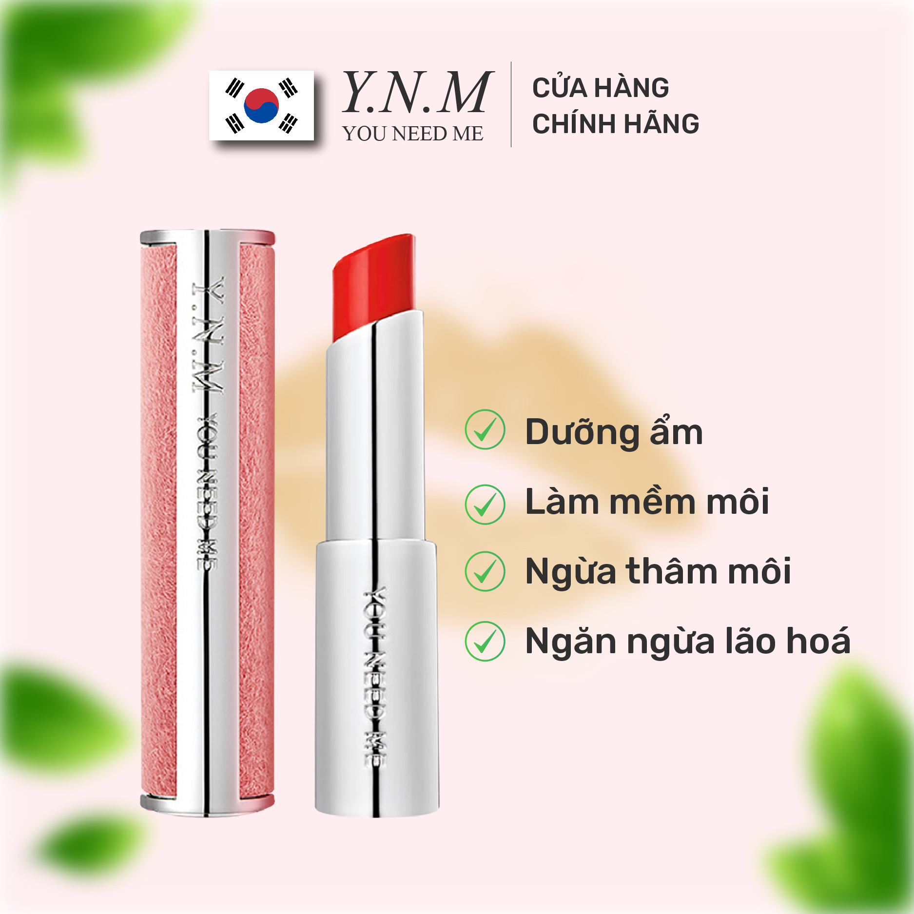 Son Dưỡng Lì Có Màu YNM Candy Pop Glow Melting Balm Pink Sunset 3g/ Đỏ Cam