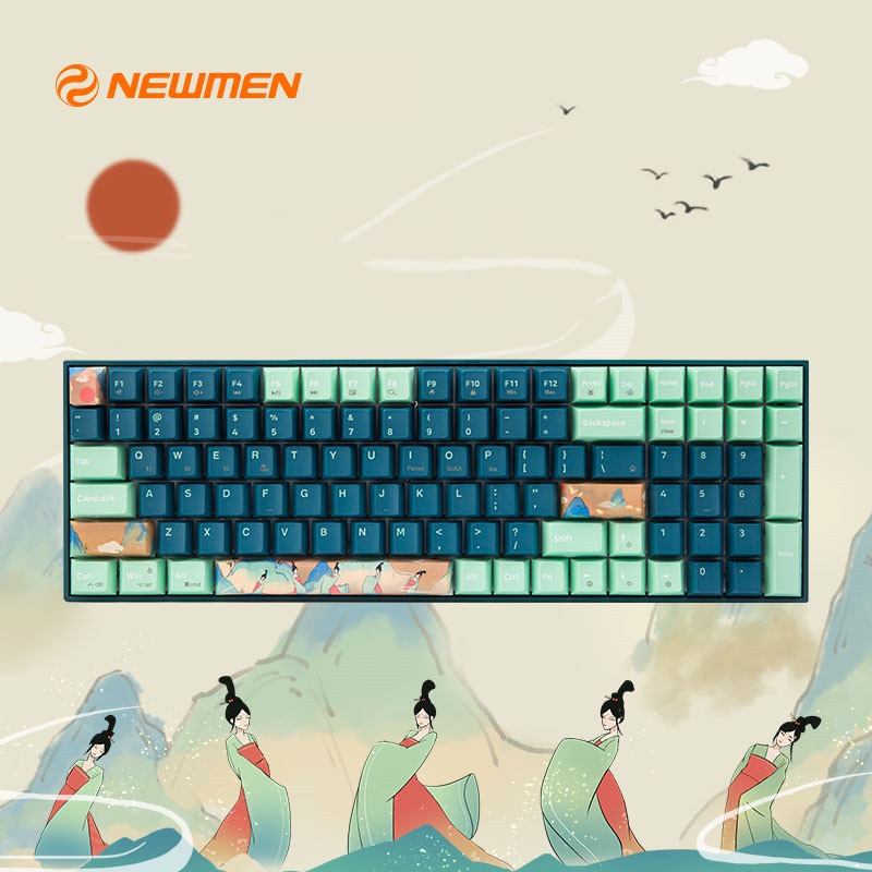 Bàn phím cơ không dây Newmen GM1000 Spring G-Pro Yellow/ G-Pro Silvery Speed - Hàng Chính Hãng