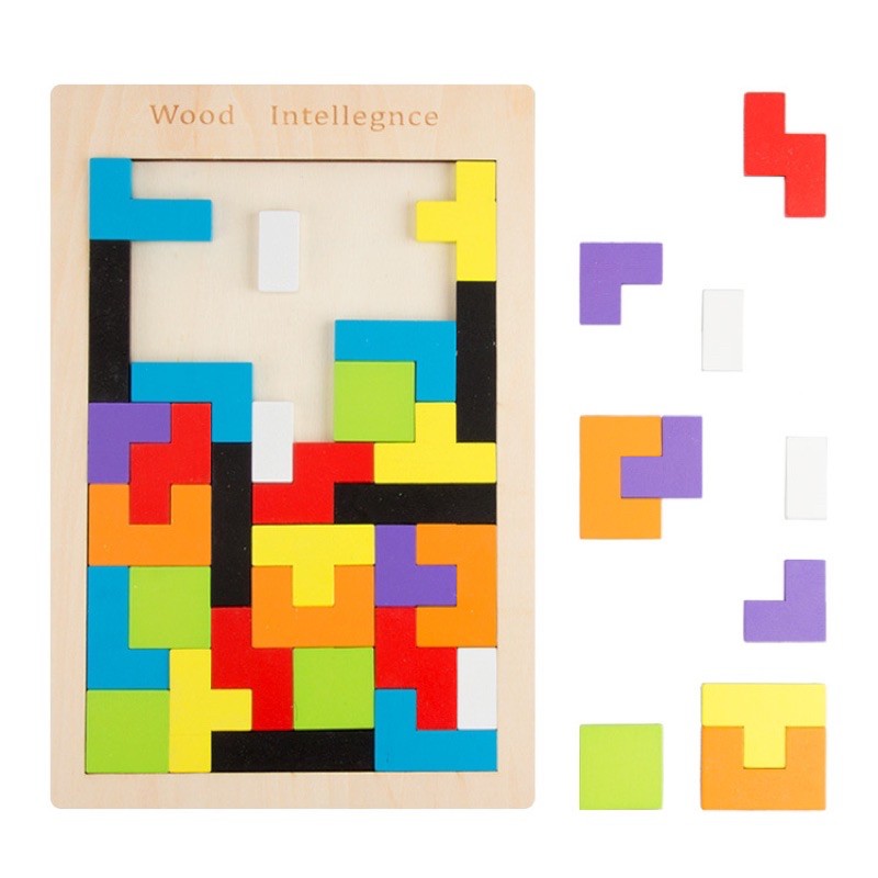 Đồ chơi bảng ghép Tetris Montessori - xếp gạch thông minh cho bé