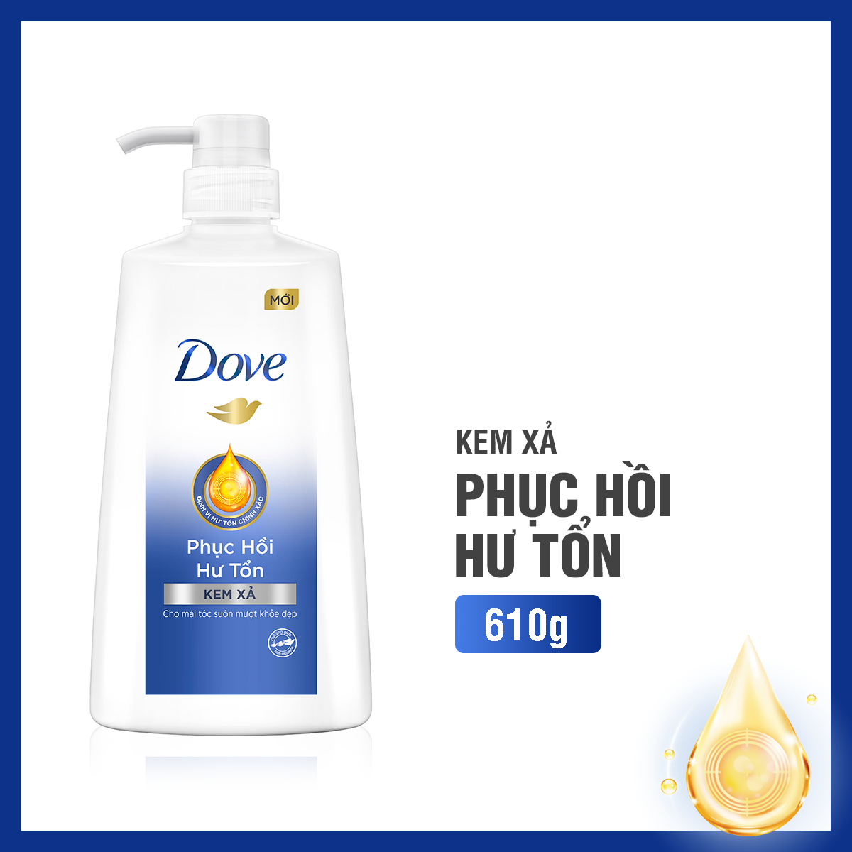 Kem Xả Dove Phục Hồi Hư Tổn 610gr