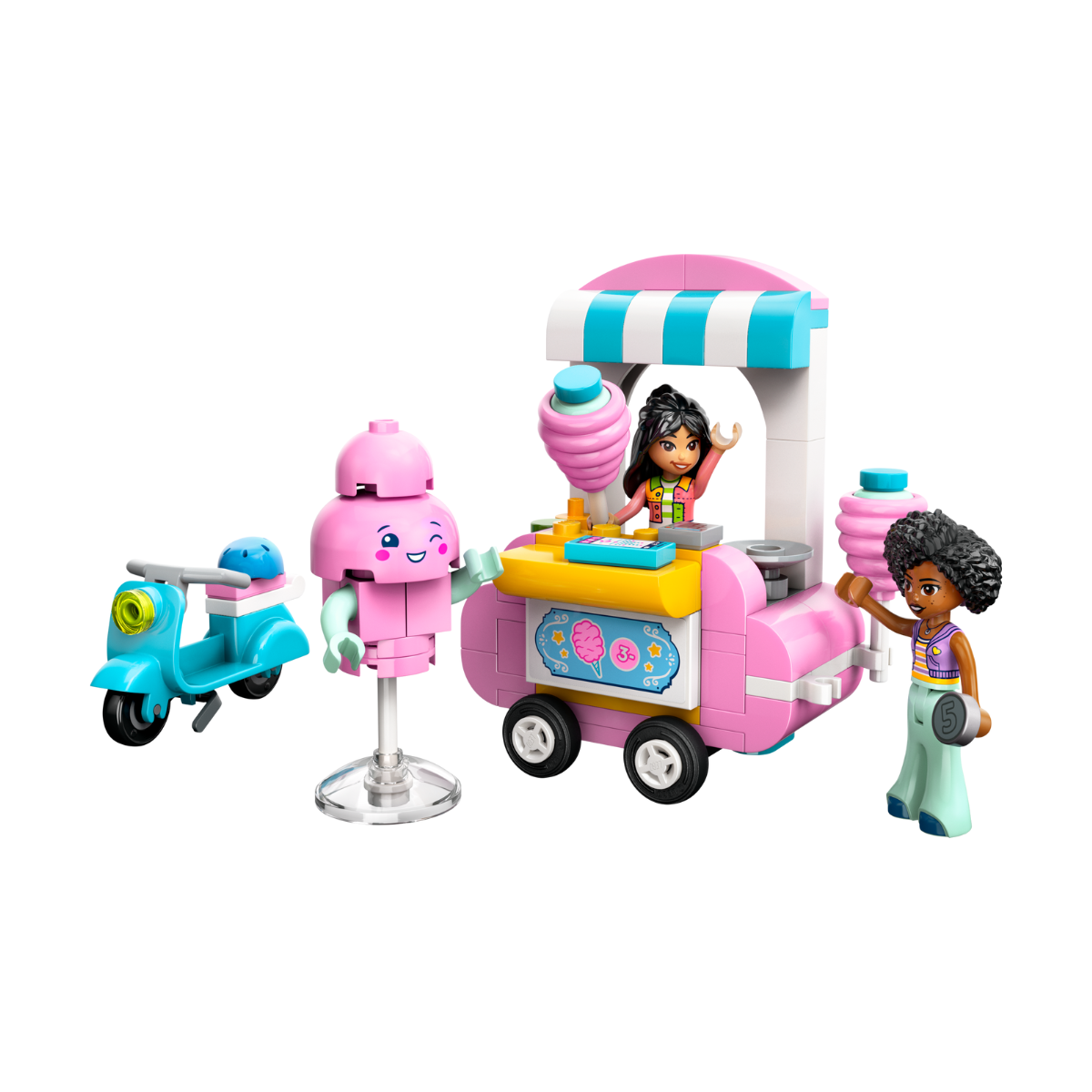LEGO FRIENDS 42643 Đồ Chơi Lắp Ráp Quầy Kẹo Bông Gòn Di Động Và Xe Scooter (110 chi tiết)