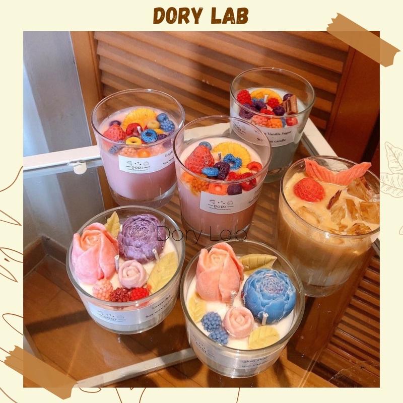 Nến Thơm Ly Mix Topping Nhiều Màu Sắc Tinh Dầu Thiên Nhiên - Dory Lab