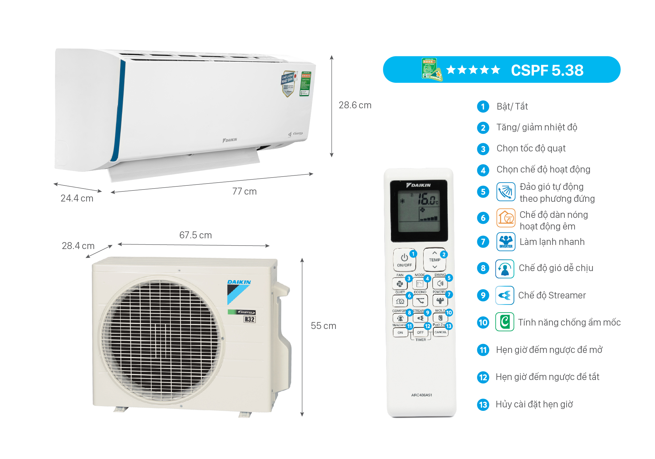 Máy Lạnh DAIKIN Inverter 1.5 HP ATKF35XVMV - Hàng chính hãng