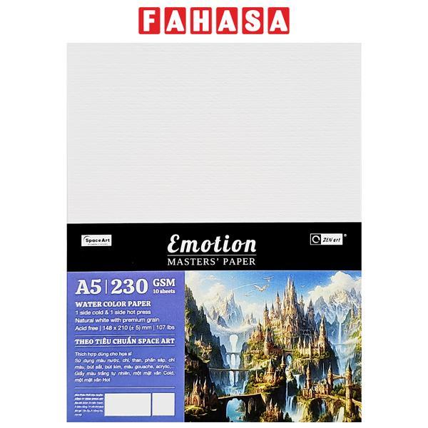 Giấy Vẽ Màu Nước Emotion A5 - 10 Tờ 230gsm - Zen Art 8452