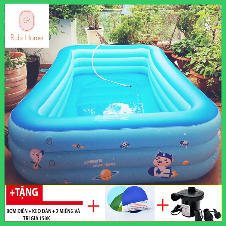 Bể bơi cỡ lớn chính hãng Summer Baby KT 315*250*55CM (tặng kèm bơm điện)