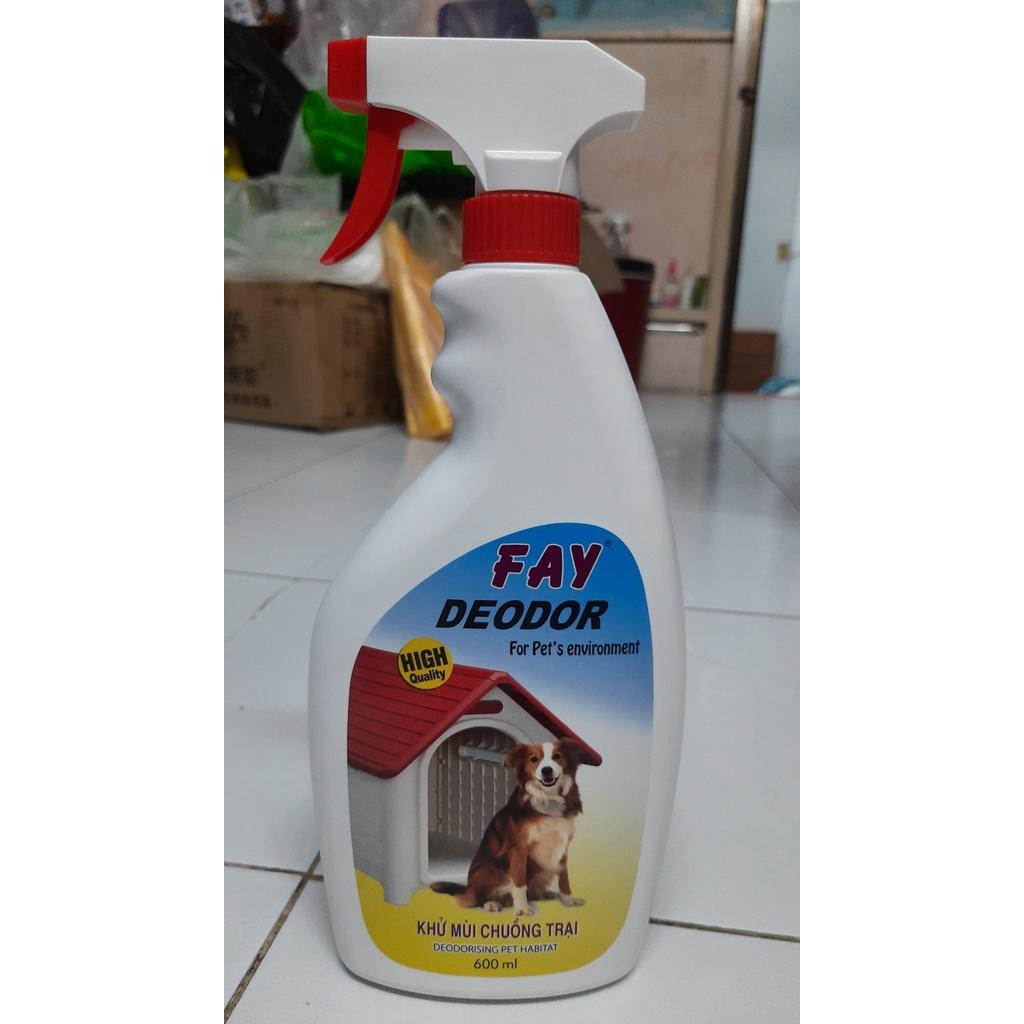 Xịt khử mùi chuồng chó mèo Fay Deodor-600ml