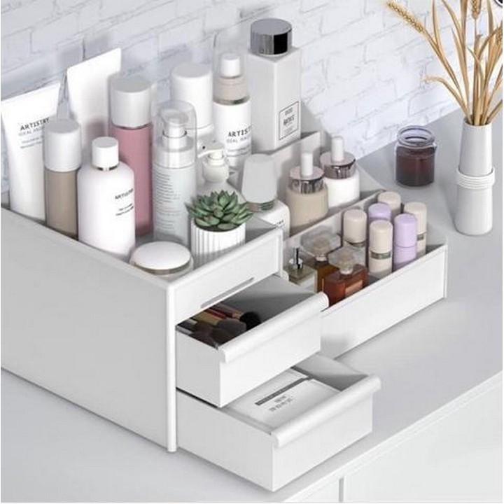 Kệ nhựa đựng mỹ phẩm có 2 ngăn kéo