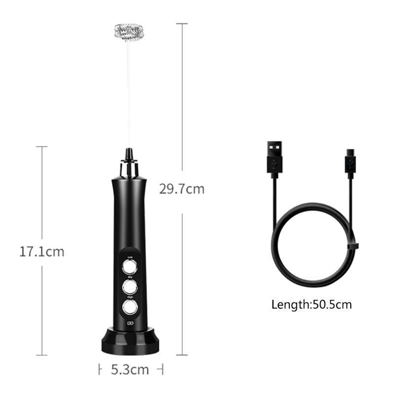 USB Sạc Bọt Sữa Phối 2 Máy Đánh Trứng Cầm Tay 3 Tốc Độ Sữa Sữa Rửa Mặt Foamer Cho Cappuccino, trứng Be Máy Xay Sinh Tố Mini Được Xây Dựng Trong Pin