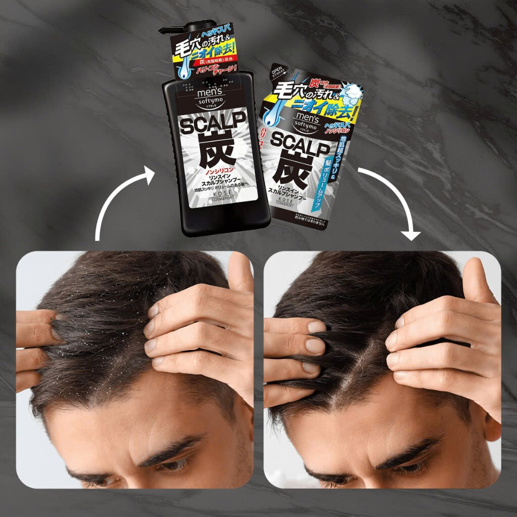Sữa Tắm Than Hoạt Tính Dành Cho Nam Kosé Softymo Men's Body Soap Túi Refill 400mL