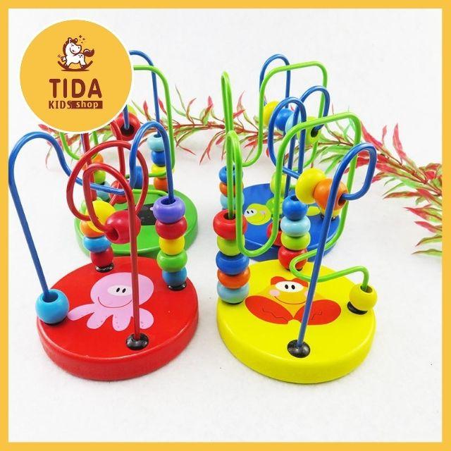 Combo 4 Món Đồ Chơi Gỗ: Luồn Hạt + Tháp Cầu Vồng + Sâu Gỗ + Đàn ️