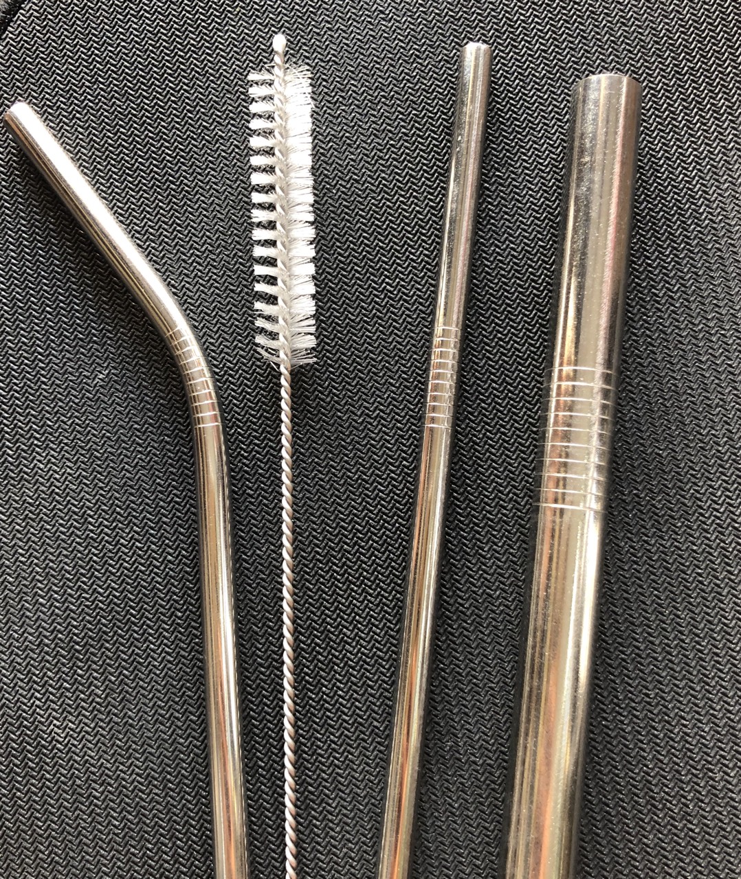 Combo 3 cây: Ống hút inox trắng dạng thẳng-cong-trà sữa