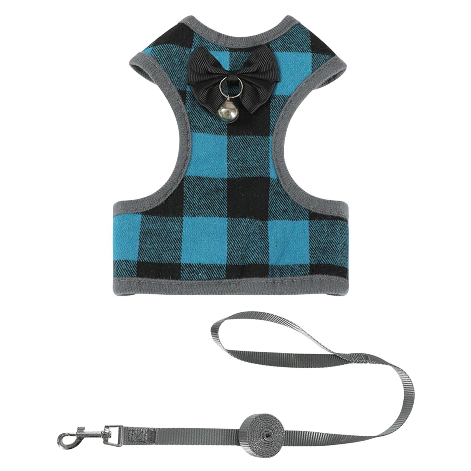 Dog Harness and Leash Set Harness Vest with Bowtie Bell Wearable Accessories