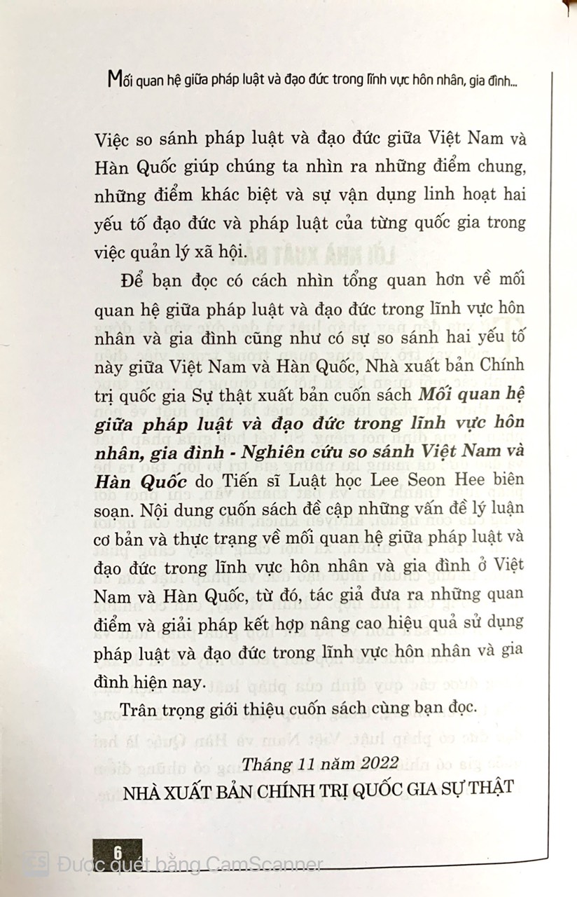 Mối quan hệ giữa pháp luật và đạo đức trong lĩnh vực hôn nhân, gia đình, nghiên cứu so sánh Việt Nam và Hàn Quốc