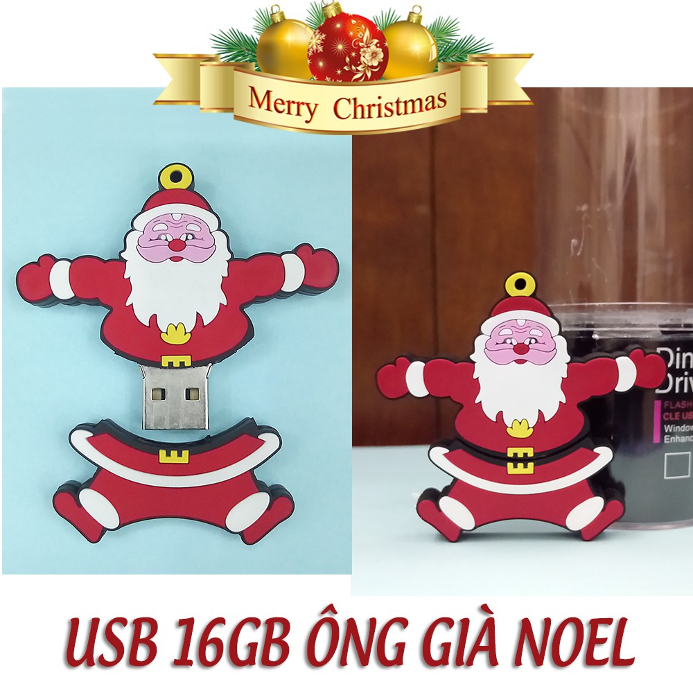 Quà tặng giáng sinh USB 16GB Hình Ông Già Noel (Đỏ)