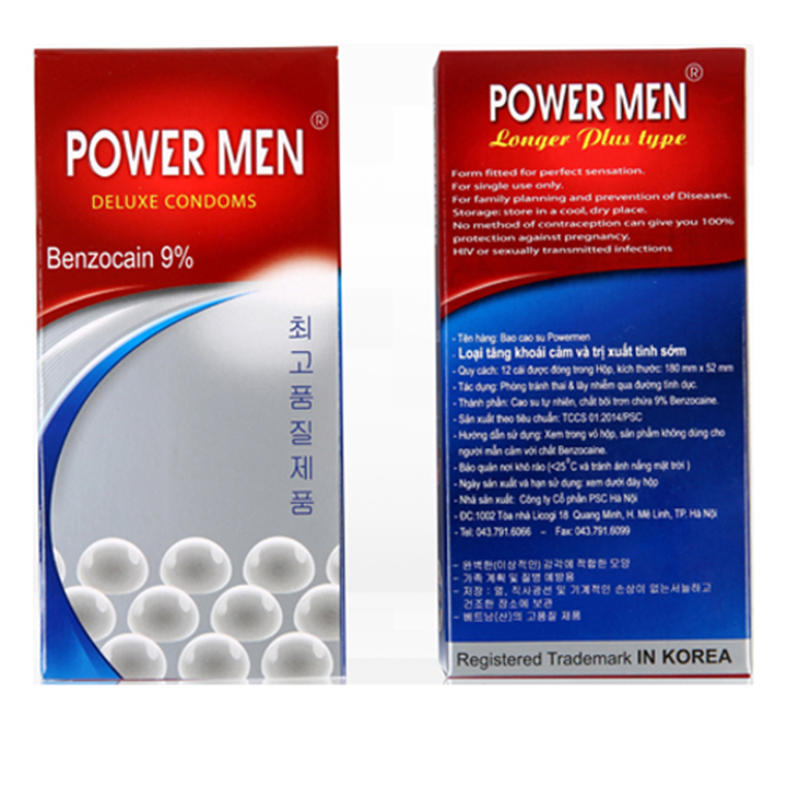 Bao Cao Su Lâu Ra Power Men Deluxe Condoms - Có Gai Kích Thích - 100% Hàng Chính Hãng - Che Tên Sản Phẩm