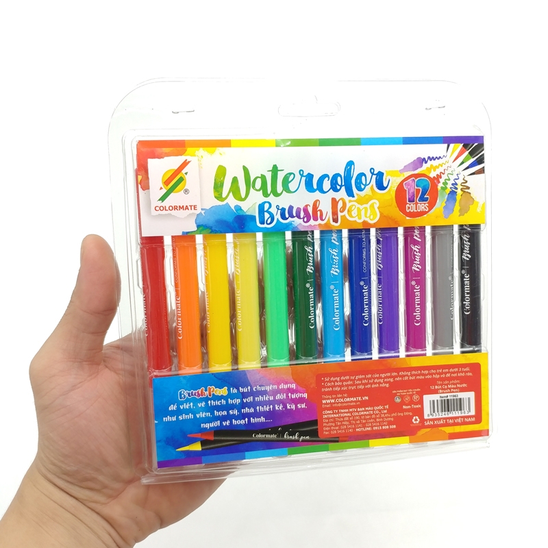 Bộ 12 Bút Cọ Màu Nước Brush Pen