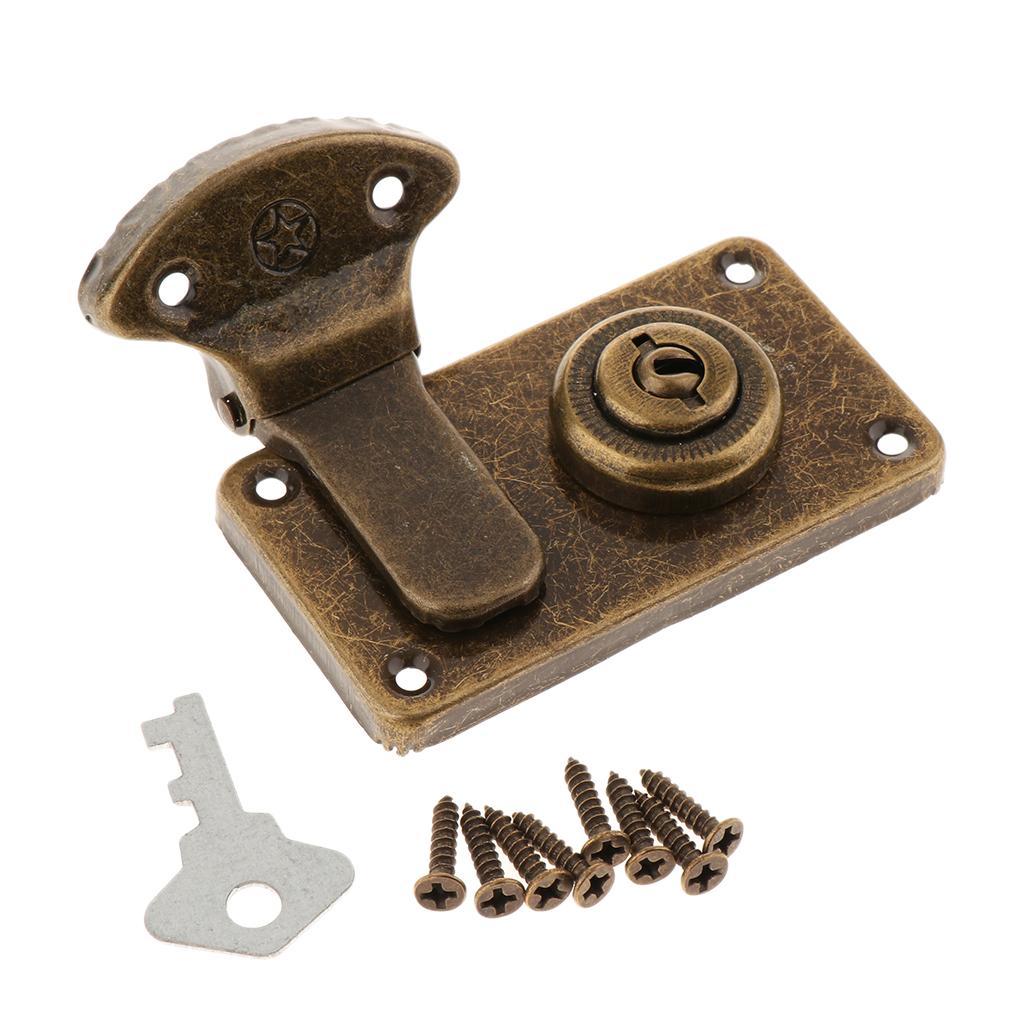 Vintage Buckle Latch Lock for Wooden Cabinet Jewelry Case Trunk Box Lockset
