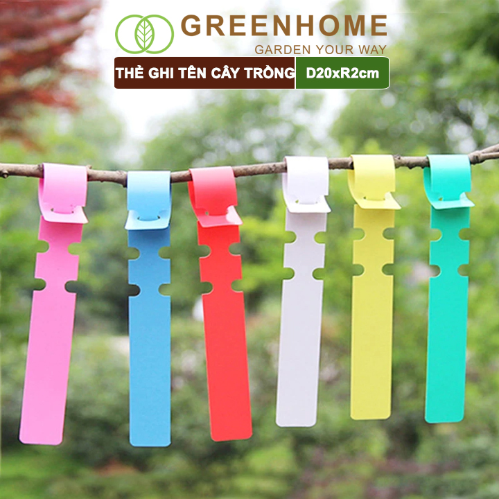 Bộ 10 Thẻ Ghi Tên Cây Greenhome, D20xR2cm, Chất Liệu Nhựa PVC, Dễ Lắp Đặt, Tái Sử Dụng, Đánh Dấu Cây Trồng, Hạt Giống Rau, Hoa